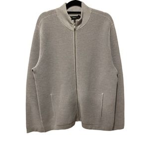 Theory Womens Gray Mock Neck Full Zip Long Sleeve Sweater Size 2XL